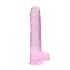 REALROCK - läbipaistev elutruu dildó - roosa (22 cm)