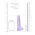 REALROCK - läbipaistev elutruu dildo - lilla (15 cm)