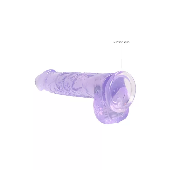 RealRock - realistlik dildoo - läbipaistev lilla 15cm