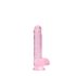 REALROCK - läbipaistev elutruu dildo - roosa (15cm)