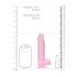 REALROCK - läbipaistev elutruu dildo - roosa (15cm)