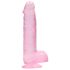 REALROCK - läbipaistev elutruu dildo - roosa (15cm)