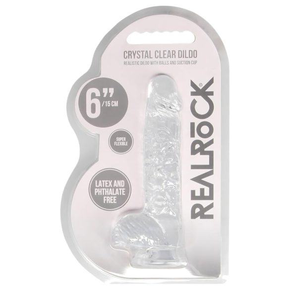 REALROCK - läbipaistev elutruu dildo - läbipaistev (15 cm)