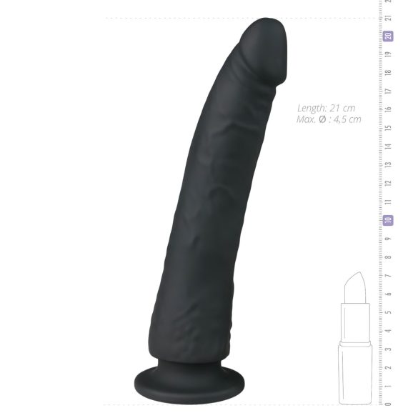 Easytoys - dildoga iminapaga - silikoon - must - 21 cm