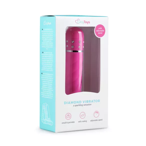Easytoys Diamond - vibraator pulk - keeratud disain - roosa