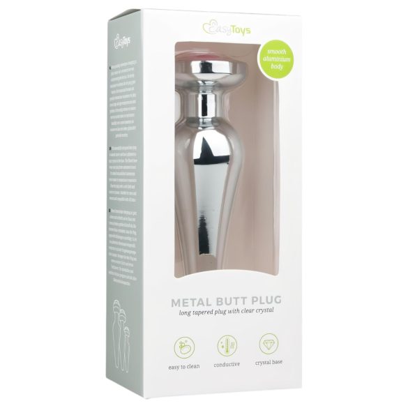 Easytoys Metal No.11 - anaalplugg kiviga - hõbe, roosa, 3,5 cm