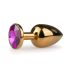 Easytoys Metal Nr.1 – lilla kiviga koonus anaaltapp - kuldne (2,5 cm)