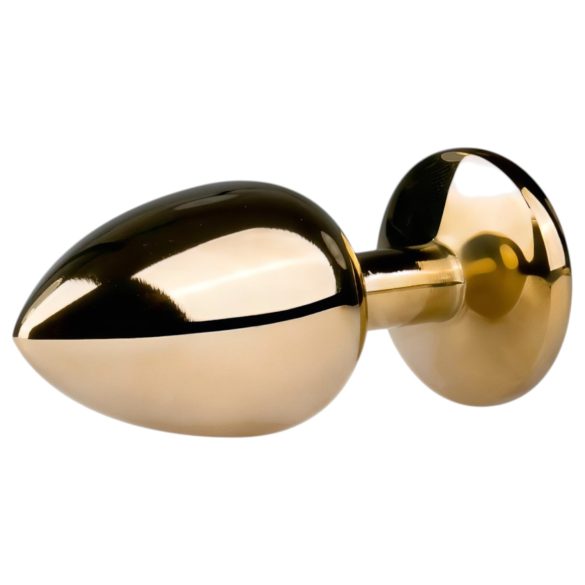 Easytoys Metal No.1 - valge kiviga koonusekujuline anaalplug - kuldne (2,5 cm)