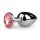 Easytoys Metall No.1 - roosa kiviga anaaltapp - hõbe (2,7 cm)