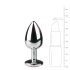 Easytoys Metall No.1 - roosa kiviga anaaltapp - hõbe (2,7 cm)