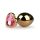 Easytoys Metal Nr.7 - roosa kiviga, koonuslik anaalpunn - kuldne (3cm)