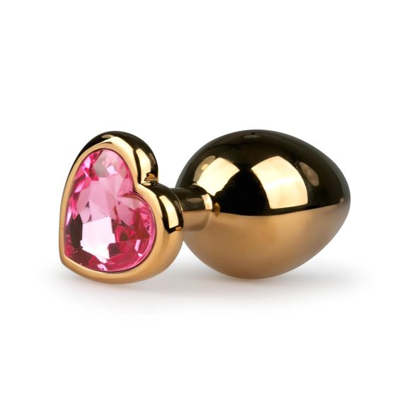 Easytoys Metal Nr.7 - roosa kiviga, koonuslik anaalpunn - kuldne (3cm)