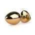 Easytoys Metal Nr.7 - roosa kiviga, koonuslik anaalpunn - kuldne (3cm)