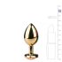 Easytoys Metal Nr.7 - roosa kiviga, koonuslik anaalpunn - kuldne (3cm)