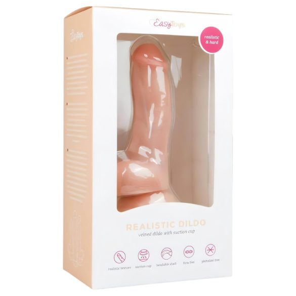 Easytoys - iminappadega, munanditega dildo (15cm) - naturaalne