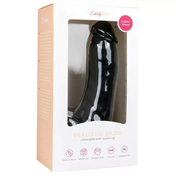 Easytoys - iminapaga munanditega dildo 20 cm - must