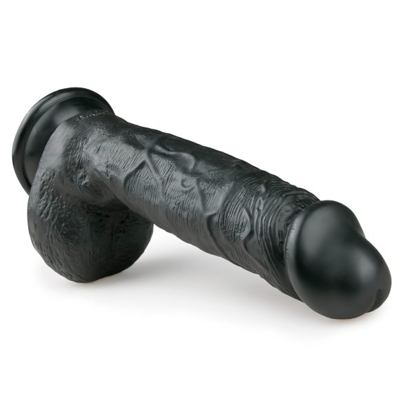Easytoys - iminapaga munanditega dildo - must 22,5cm