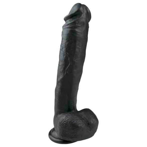 Easytoys - iminapaga munanditega suur dildo 26,5 cm - must