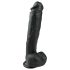 Easytoys - iminapaga munanditega suur dildo 26,5 cm - must
