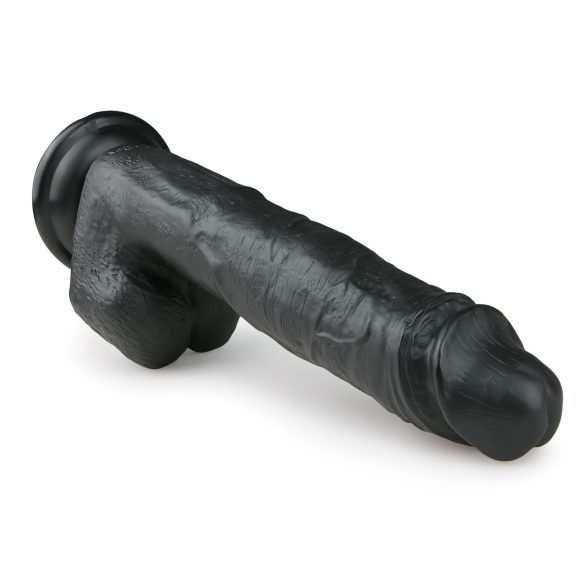 Easytoys - iminapaga munanditega suur dildo 26,5 cm - must