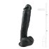 Easytoys - iminapaga munanditega suur dildo 26,5 cm - must