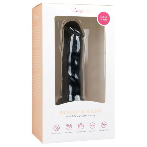 Easytoys - realistlik dildoga iminapaga - must 15,5 cm