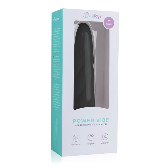 Easytoys Power Vibe - keerdus silikoonist must vibraator