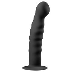 Easytoys Ribbed - anaaldildo iminapaga - 14 cm - must