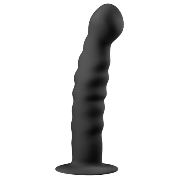 Easytoys Ribbed - anaaldildo iminapaga - 14 cm - must