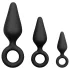 Easytoys - anaaltappide komplekt rõngaga - 3 tk must