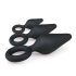Easytoys - rõngaga anaalpulgakomplekt - 3 tk (must)