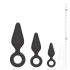 Easytoys - rõngaga anaalpulgakomplekt - 3 tk (must)