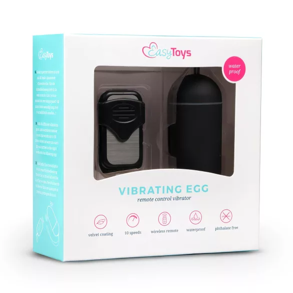 Easytoys - juhtmevaba vibro muna - must