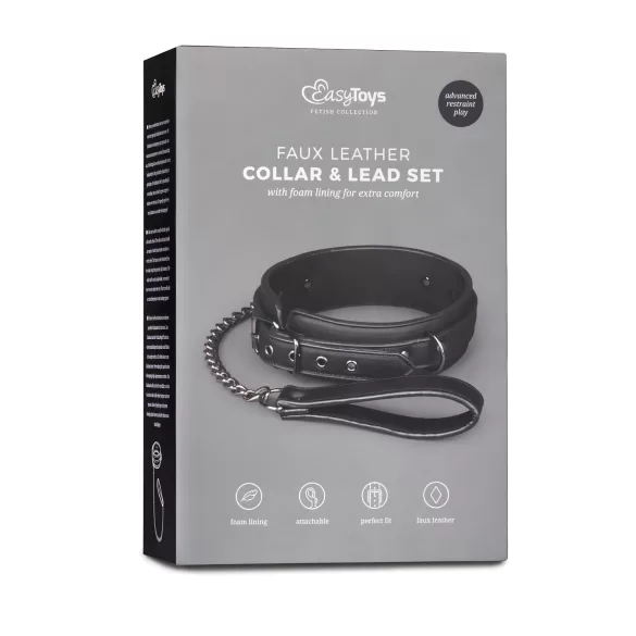 Easytoys - kaelarihm ja jalutusrihm - must - fetis