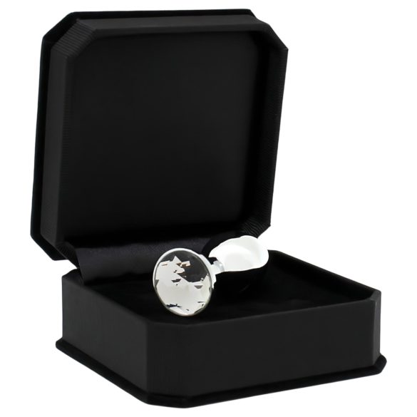 Rimba XS - metallist anaalplaat - läbipaistev kivi - hõbedane