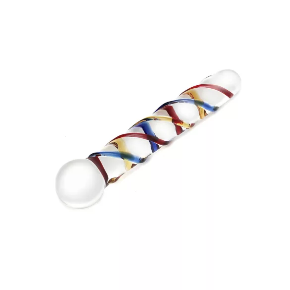 Rimba Rachella - topelt klaasdildo - läbipaistev värviline