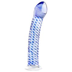   Gildo Glass No. 5 - spiraalne klaasist dildo - läbipaistev-sinine