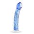 Gildo klaasdildo nr. 5 - läbipaistev ja sinine spiraal.