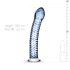 Gildo klaasdildo nr. 5 - läbipaistev ja sinine spiraal.