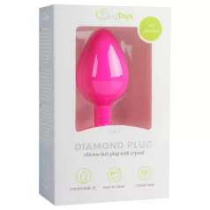 Easytoys Diamond - anaalitapp kristalliga - keskmine - roosa