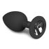 Easytoys Diamond - valge kiviga anaalpistik (väike) - must