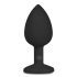 Easytoys Diamond - valge kiviga anaalpistik (väike) - must