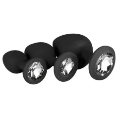Easytoys Diamond - anaaliplugide komplekt - must