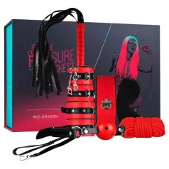   Secret Pleasure Chest - edasijõudnute BDSM komplekt - 10-osaline (punane)