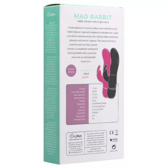 Easytoys Mad Rabbit - kliitorivibraator jänesega - roosa
