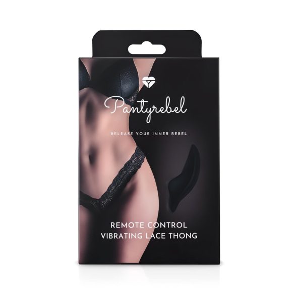 Pantyrebel - vibro tanga pultjuhtimisega akuga must S-L