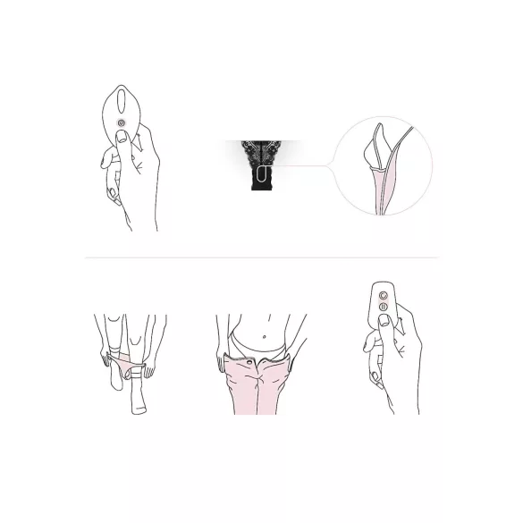 Pantyrebel - must, akuga töötav, raadiopuldiga pits-stringvibraator (S-L)