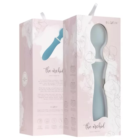 Bloom Orchid Wand - aku vibraator massaažiks - türkiissinine