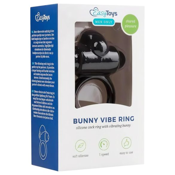 EasyToys Bunny - vibraatoriga peeniserõngas - must