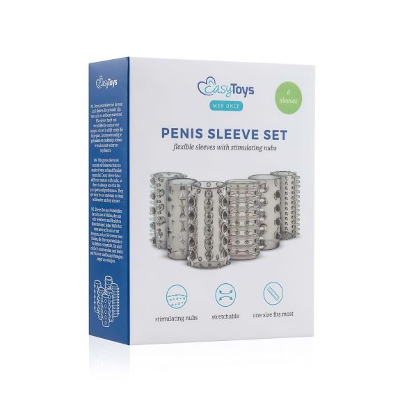 Easytoys peenise mansettide komplekt - hall (6 tk)
